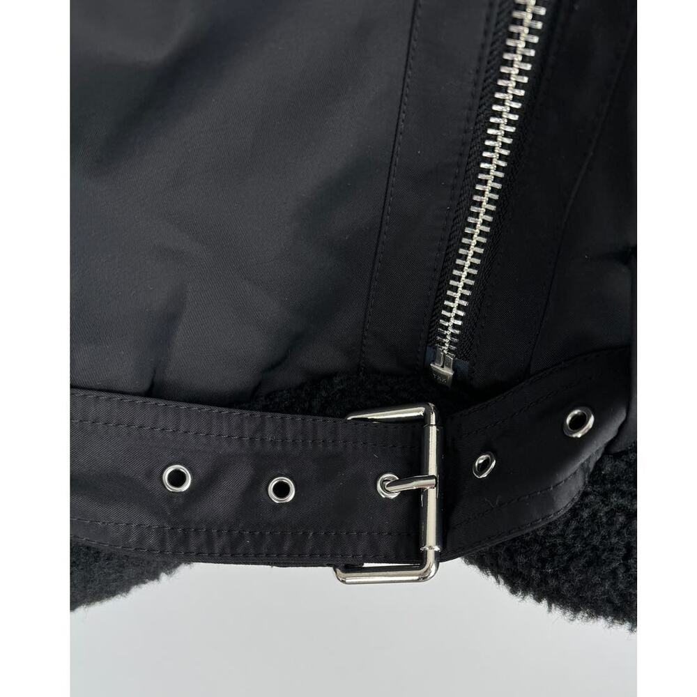 & Other Stories Stockholm Aviator Jacket Womens Large Black New Faux Shearling - Picture 7 of 16